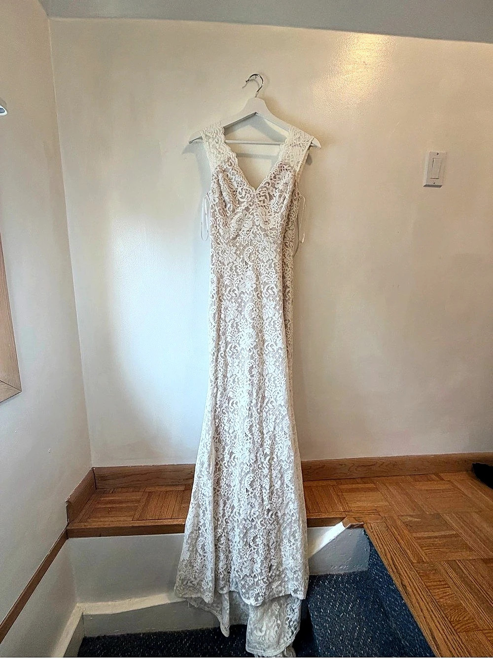 Lulus Floral Lace Maxi Dress in White Size XS NWT